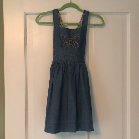 Mini Boden Denim Jumper Dress With 